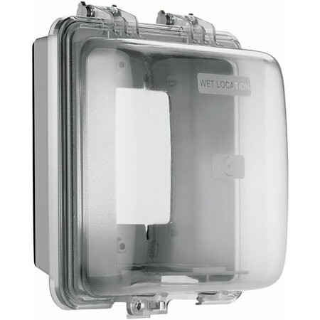EATON WIRING DEVICES Cover Box Wthr 2 Gang Gray WIUX-2CL
